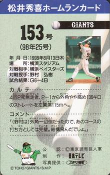1998 NTV Hideki Matsui Homerun #153 Hideki Matsui Back