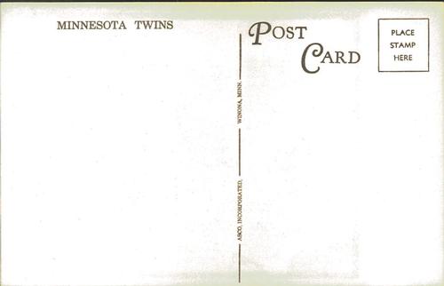 1968 Minnesota Twins Postcards #NNO Rod Carew Back