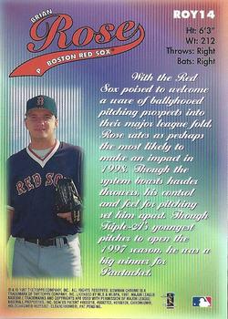 1997 Bowman Chrome - 1998 Rookie of the Year Favorites #ROY14 Brian Rose Back