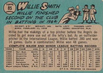 1965 O-Pee-Chee #85 Willie Smith Back