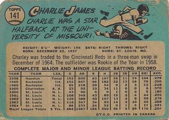 1965 O-Pee-Chee #141 Charlie James Back