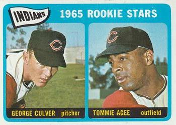1965 O-Pee-Chee #166 Indians 1965 Rookie Stars (George Culver / Tommie Agee) Front