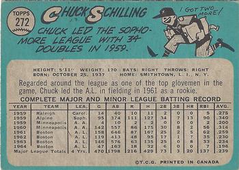 1965 O-Pee-Chee #272 Chuck Schilling Back