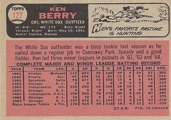1966 O-Pee-Chee #127 Ken Berry Back