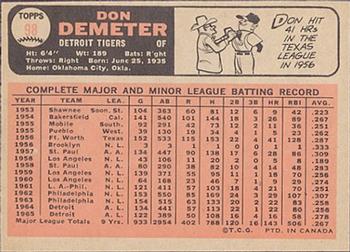 1966 O-Pee-Chee #98 Don Demeter Back