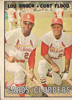 1967 O-Pee-Chee #63 Cards Clubbers (Lou Brock / Curt Flood) Front