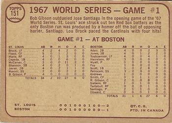 1968 O-Pee-Chee #151 World Series Game #1 - Brock Socks 4-Hits in Opener Back