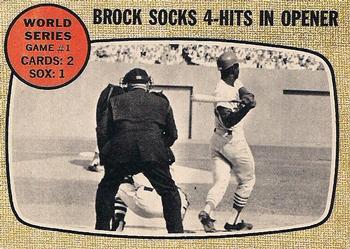 1968 O-Pee-Chee #151 World Series Game #1 - Brock Socks 4-Hits in Opener Front