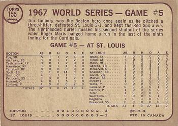 1968 O-Pee-Chee #155 World Series Game #5 - Lonborg Wins Again! Back