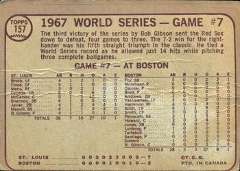 1968 O-Pee-Chee #157 World Series Game #7 - St. Louis Wins It! Back