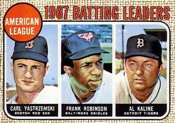 1968 O-Pee-Chee #2 American League 1967 Batting Leaders (Carl Yastrzemski / Frank Robinson / Al Kaline) Front
