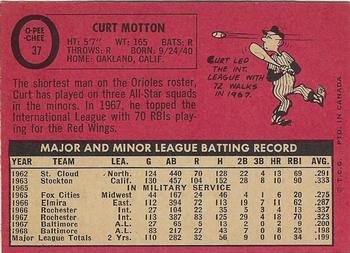 1969 O-Pee-Chee #37 Curt Motton Back