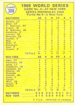 1970 O-Pee-Chee #308 World Series Game 4  - Martin's Bunt Ends Deadlock! Back
