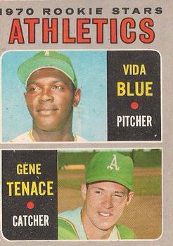 1970 O-Pee-Chee #21 Athletics 1970 Rookie Stars (Vida Blue / Gene Tenace) Front