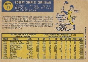 1970 O-Pee-Chee #51 Bob Christian Back