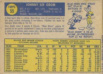 1970 O-Pee-Chee #55 John Odom Back