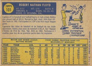 1970 O-Pee-Chee #101 Bobby Floyd Back