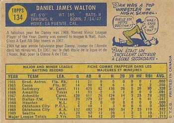 1970 O-Pee-Chee #134 Danny Walton Back