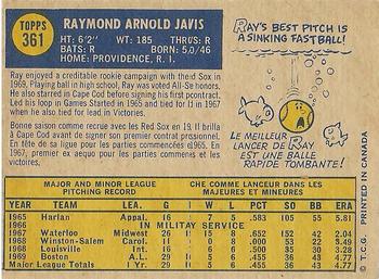 1970 O-Pee-Chee #361 Ray Jarvis Back