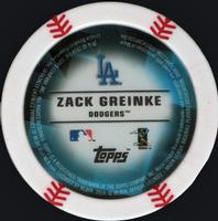 2014 Topps Chipz #NNO Zack Greinke Back