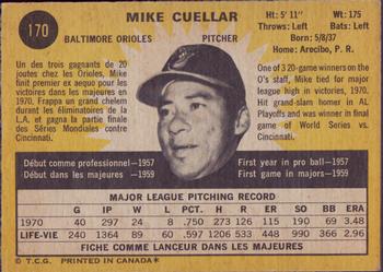 1971 O-Pee-Chee #170 Mike Cuellar Back