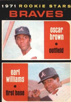1971 O-Pee-Chee #52 Braves 1971 Rookie Stars (Oscar Brown / Earl Williams) Front