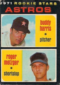 1971 O-Pee-Chee #404 Astros 1971 Rookie Stars (Buddy Harris / Roger Metzger) Front