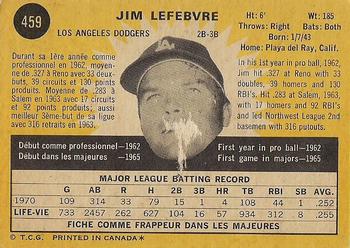 1971 O-Pee-Chee #459 Jim Lefebvre Back