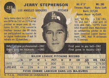 1971 O-Pee-Chee #488 Jerry Stephenson Back