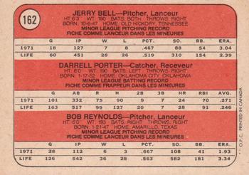 1972 O-Pee-Chee #162 Brewers 1972 Rookie Stars (Jerry Bell / Darrell Porter / Bob Reynolds) Back