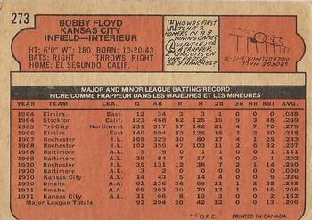 1972 O-Pee-Chee #273 Bobby Floyd Back