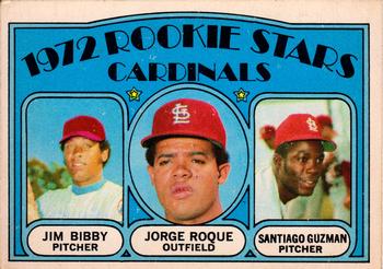 1972 O-Pee-Chee #316 Cardinals 1972 Rookie Stars (Jim Bibby / Jorge Roque / Santiago Guzman) Front