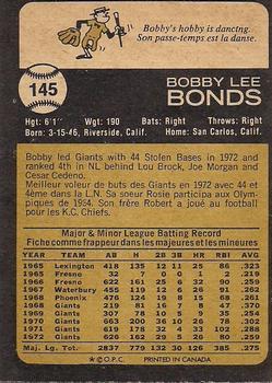 1973 O-Pee-Chee #145 Bobby Bonds Back