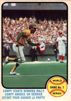 1973 O-Pee-Chee #209 World Series Game No. 7 - Campy Starts Winning Rally Front