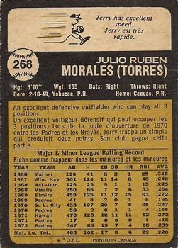 1973 O-Pee-Chee #268 Jerry Morales Back
