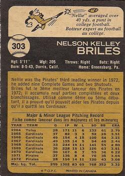1973 O-Pee-Chee #303 Nelson Briles Back