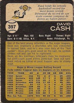 1973 O-Pee-Chee #397 Dave Cash Back