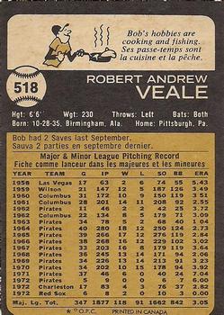 1973 O-Pee-Chee #518 Bob Veale Back