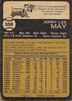 1973 O-Pee-Chee #558 Jerry May Back