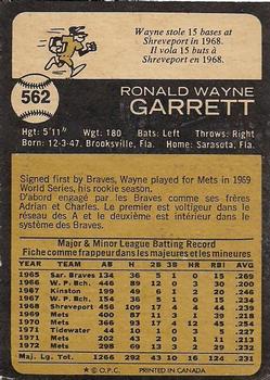 1973 O-Pee-Chee #562 Wayne Garrett Back