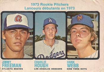 1973 O-Pee-Chee #610 1973 Rookie Pitchers (Jimmy Freeman / Charlie Hough / Hank Webb) Front