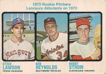 1973 O-Pee-Chee #612 1973 Rookie Pitchers (Steve Lawson / Bob Reynolds / Brent Strom) Front