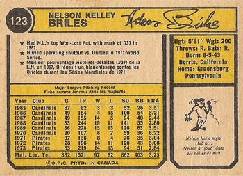 1974 O-Pee-Chee #123 Nelson Briles Back