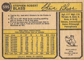 1974 O-Pee-Chee #595 Steve Blass Back