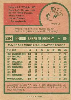 1975 O-Pee-Chee #284 Ken Griffey Back