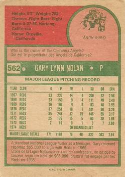 1975 O-Pee-Chee #562 Gary Nolan Back