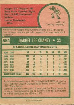 1975 O-Pee-Chee #581 Darrel Chaney Back