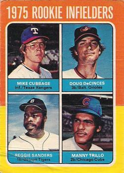 1975 O-Pee-Chee #617 1975 Rookie Infielders (Mike Cubbage / Doug DeCinces / Reggie Sanders / Manny Trillo) Front