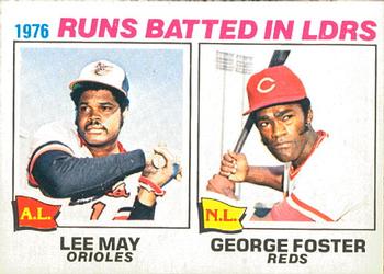1977 O-Pee-Chee #3 1976 RBI Leaders (Lee May / George Foster) Front