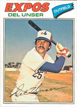 1977 O-Pee-Chee #27 Del Unser Front